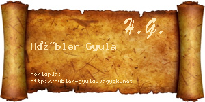 Hübler Gyula névjegykártya