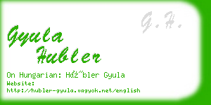 gyula hubler business card